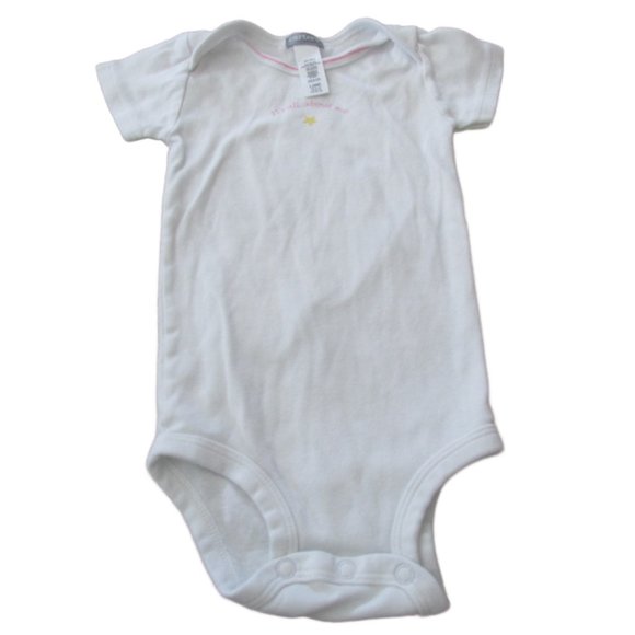 Carters One Piece Onesie Girl Size 9M White Short Sleeve Its All About Me Infant - Picture 1 of 3